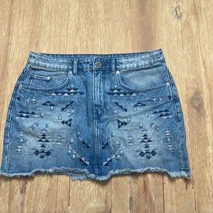 Denim embellished mini skirt